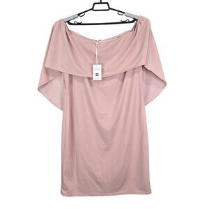 Womens Grace Karin Off Shoulder Pink Cape Dress Polyester Spandex Blend Size 3XL